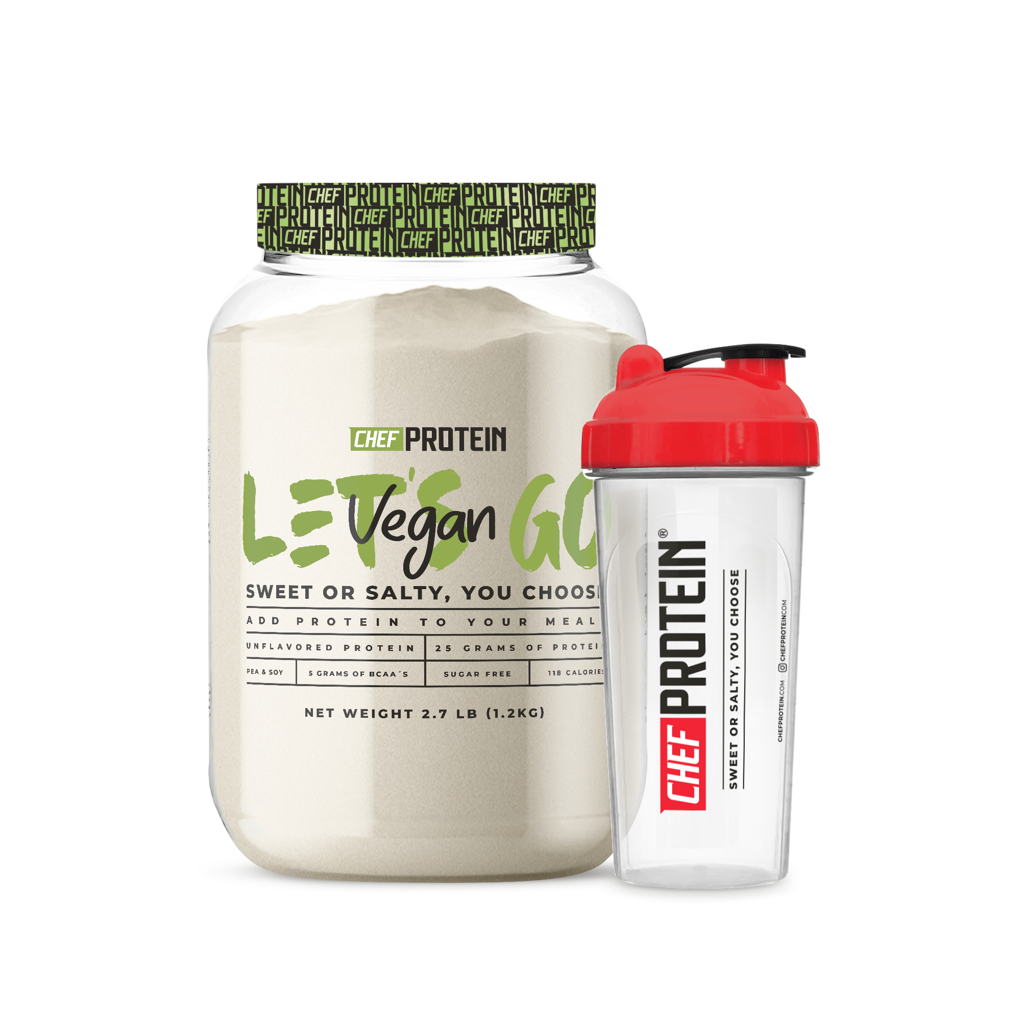Chef Protein Vegan Unflavored + Shaker