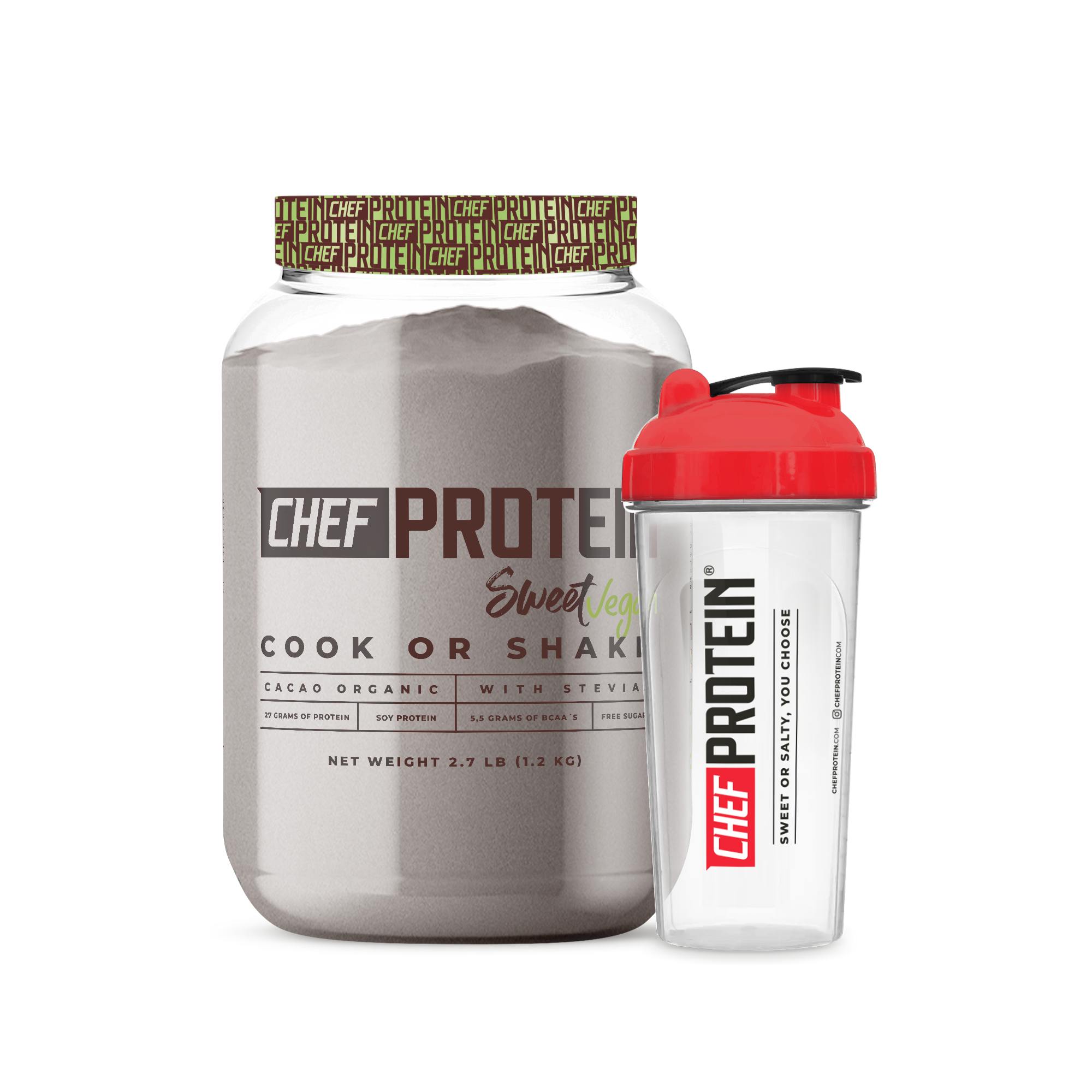 Pack Chef Protein Vegan Cacao + Shaker