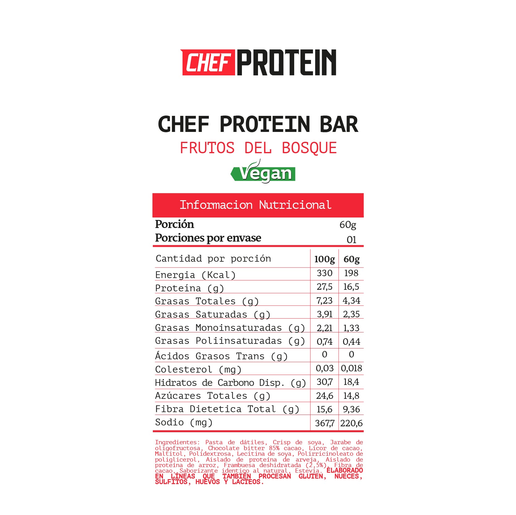 Chef Protein Bar Frutos del Bosque Vegan
